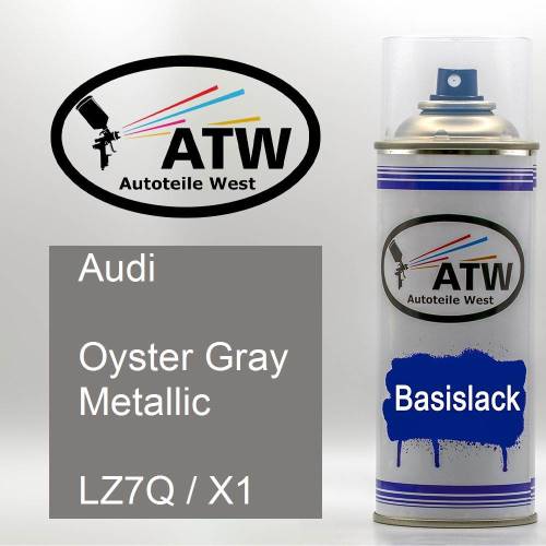 Audi, Oyster Gray Metallic, LZ7Q / X1: 400ml Sprühdose, von ATW Autoteile West.